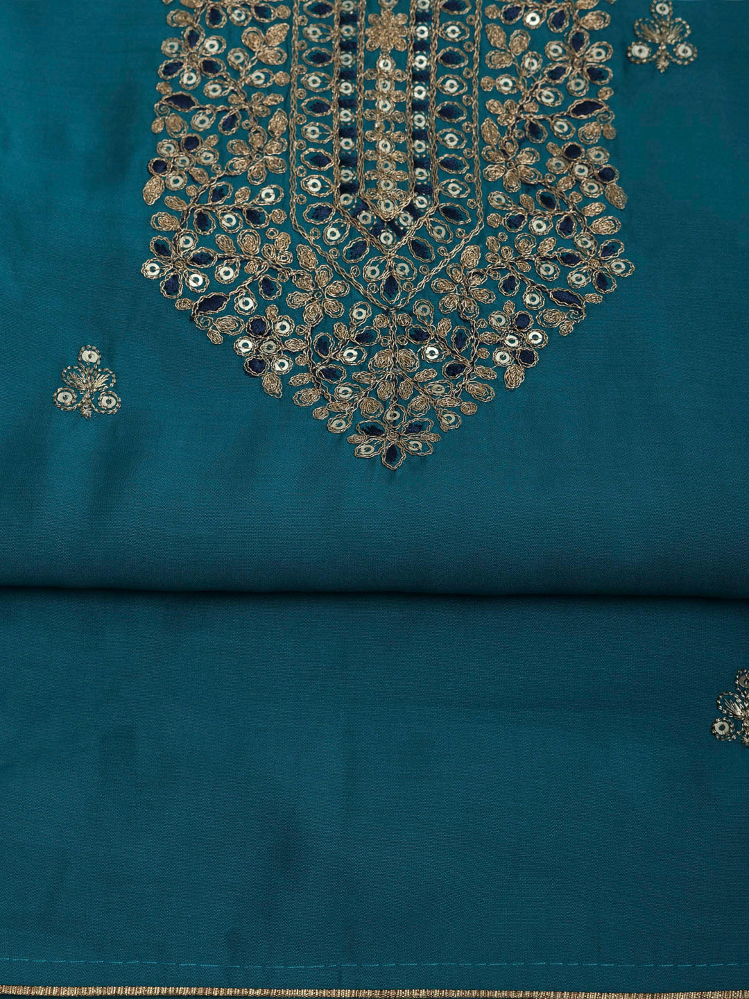 Firozee Chanderi Embroidered Unstitched Dress Material