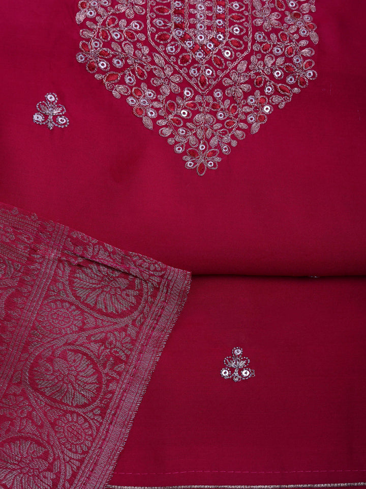 Rani Chanderi Embroidered Unstitched Dress Material