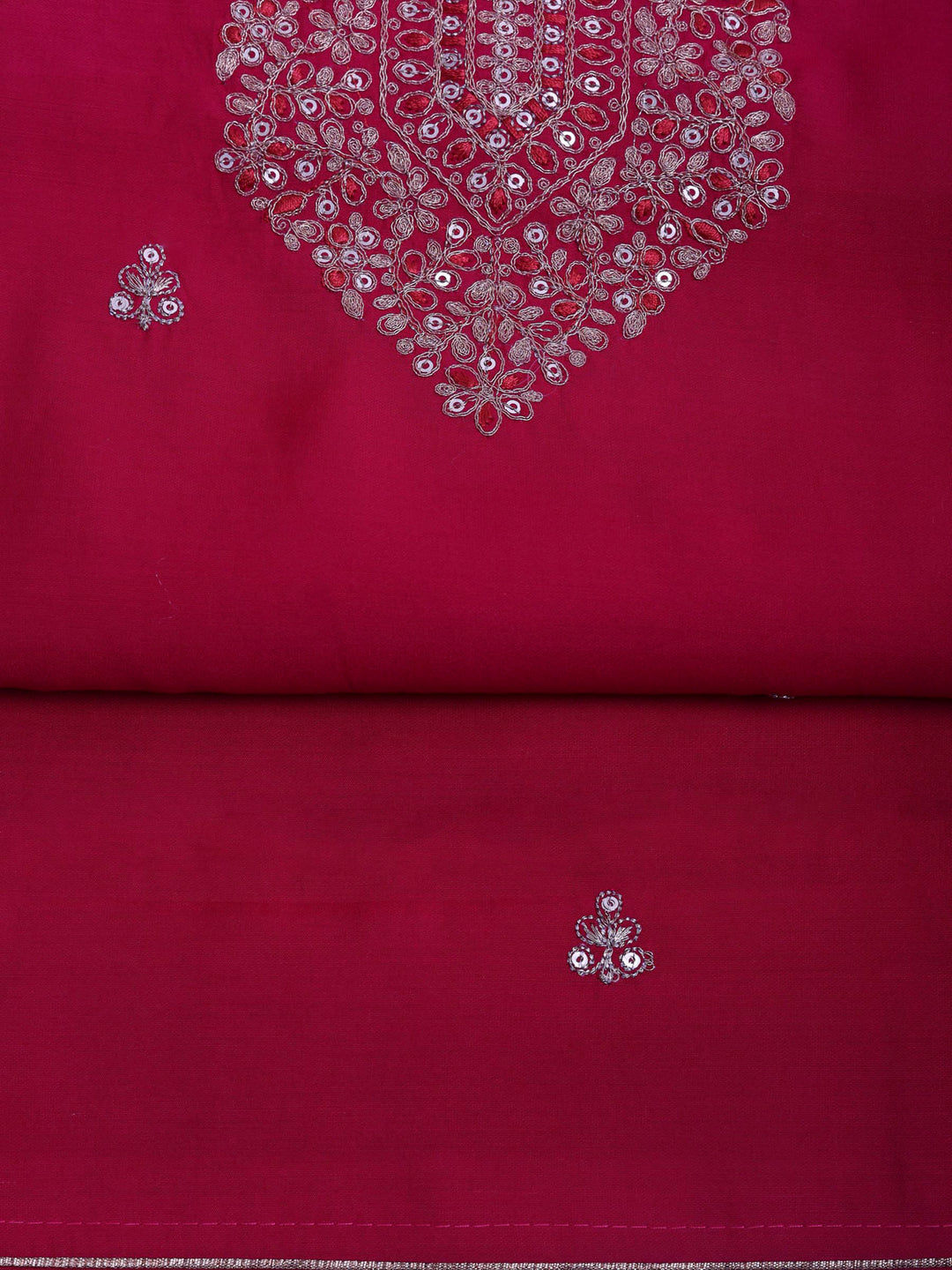 Rani Chanderi Embroidered Unstitched Dress Material