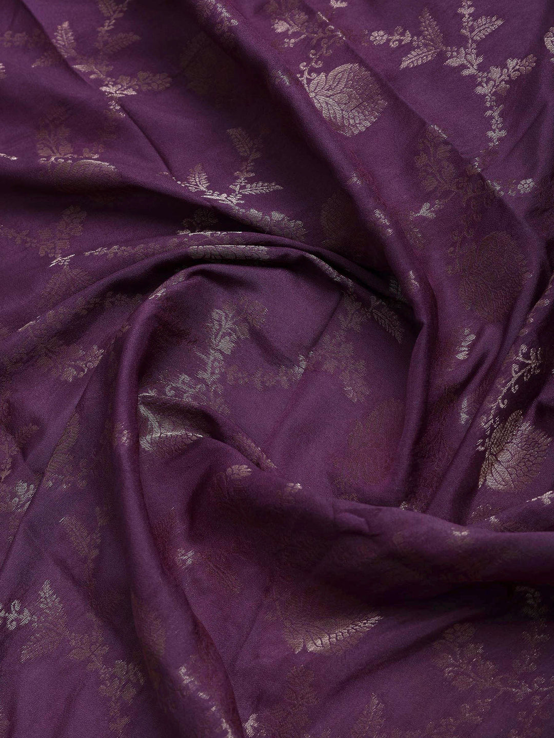 Lavender Chanderi Embroidered Unstitched Dress Material