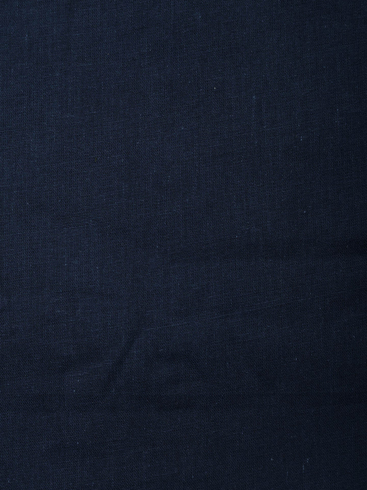 Navy Blue Cotton Blend Printed Unstitched Dress Material