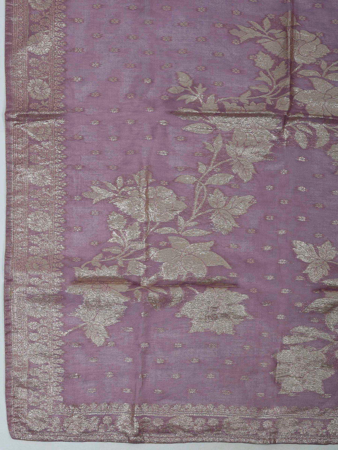 Aqua Green Chanderi Embroidered Unstitched Dress Material