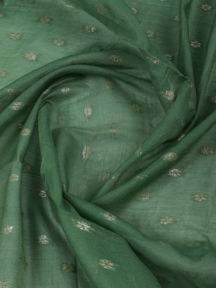 Peach Chanderi Embroidered Unstitched Dress Material