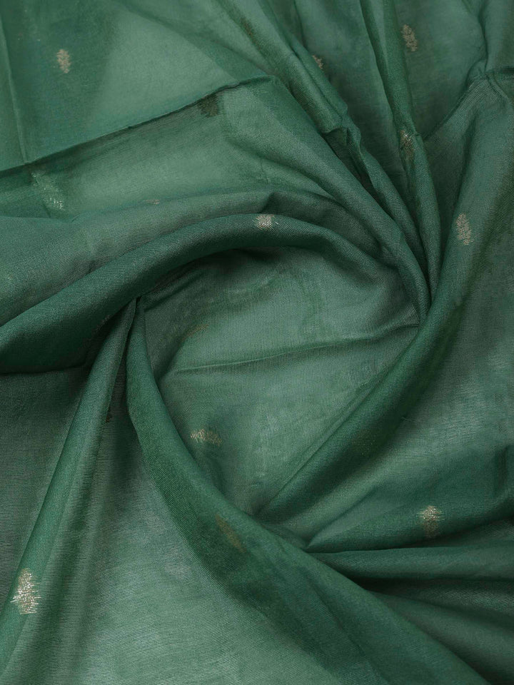 Aqua Green Chanderi Embroidered Unstitched Dress Material