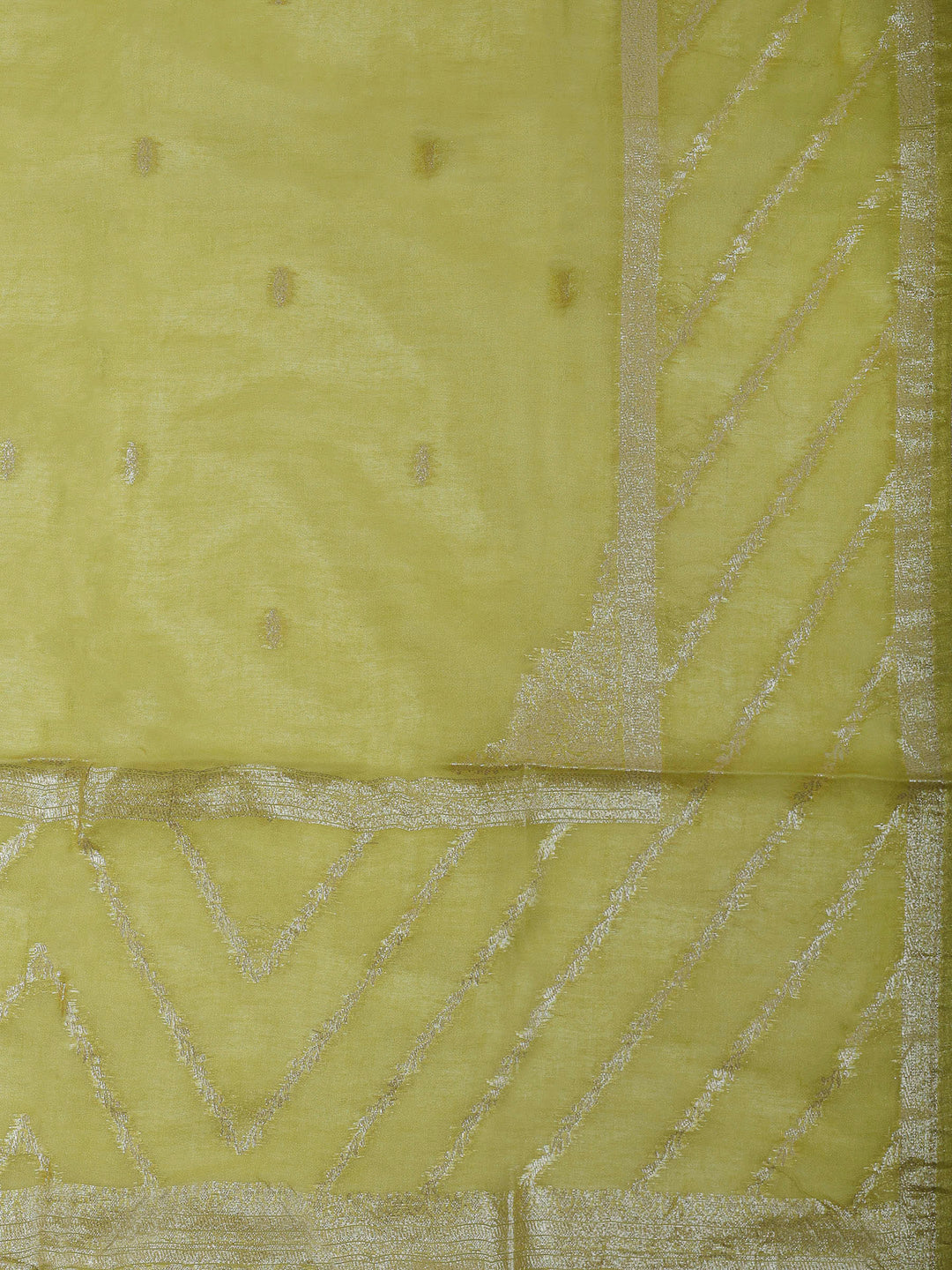 Lemon Chanderi Embroidered Unstitched Dress Material