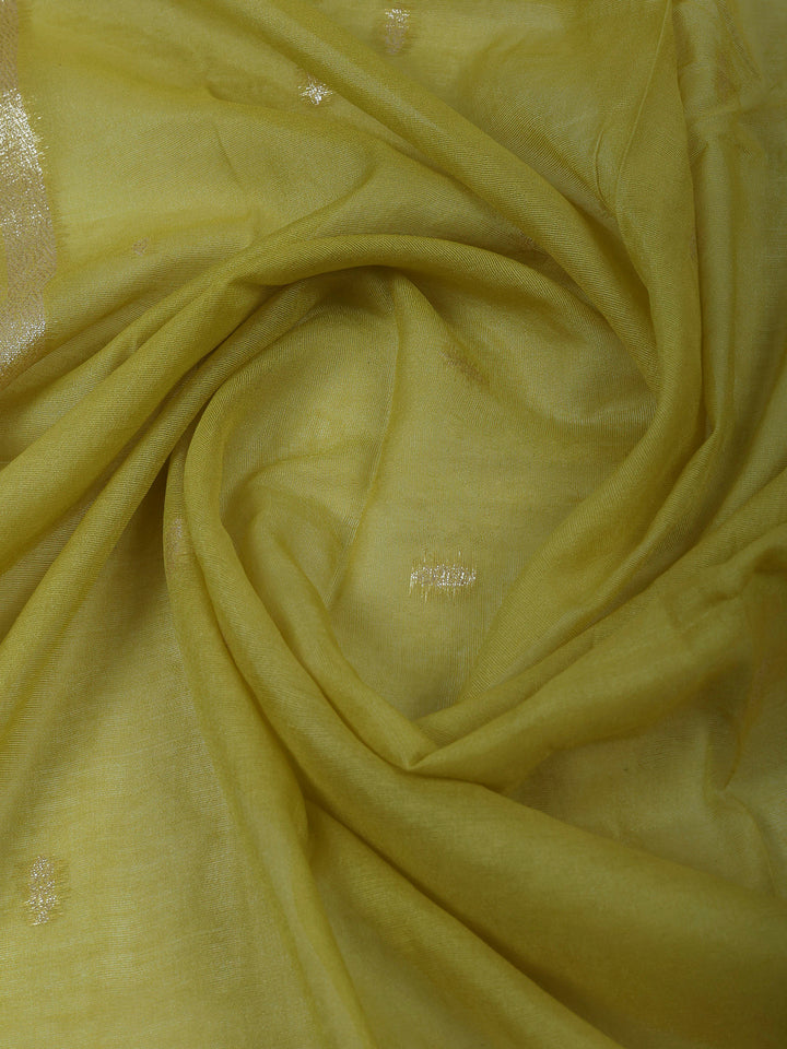Lemon Chanderi Embroidered Unstitched Dress Material