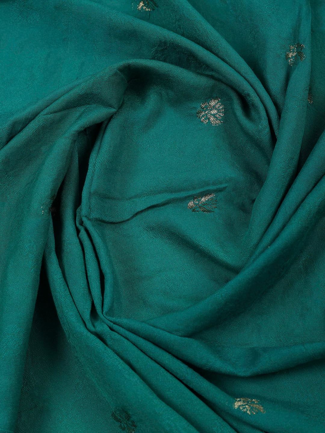 Rama Green Chanderi Embroidered Unstitched Dress Material