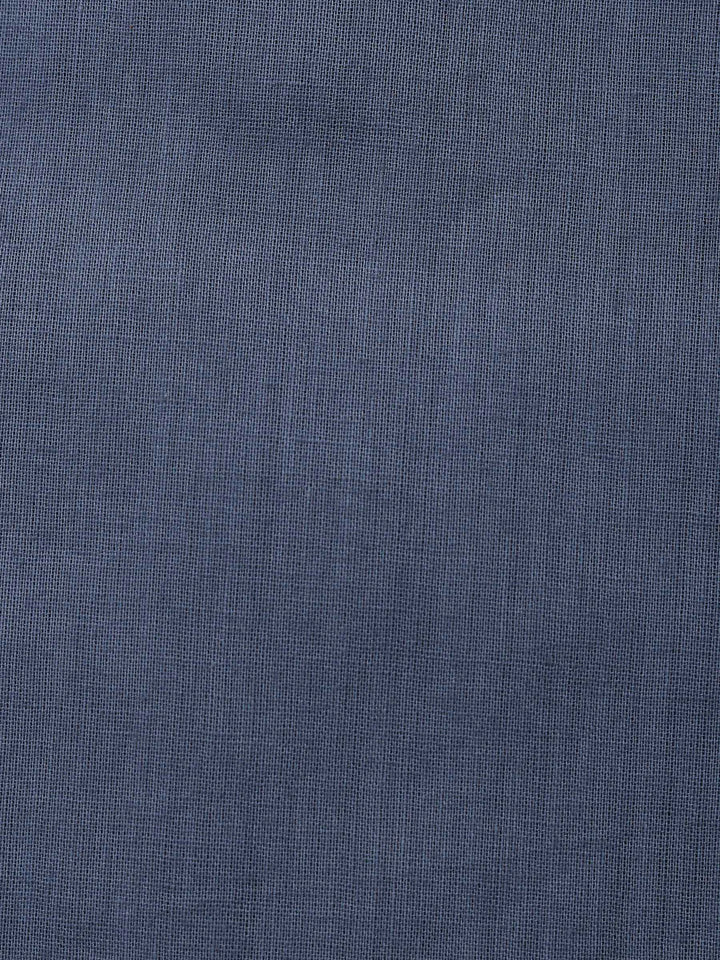 Grey Blue Chanderi Embroidered Unstitched Dress Material