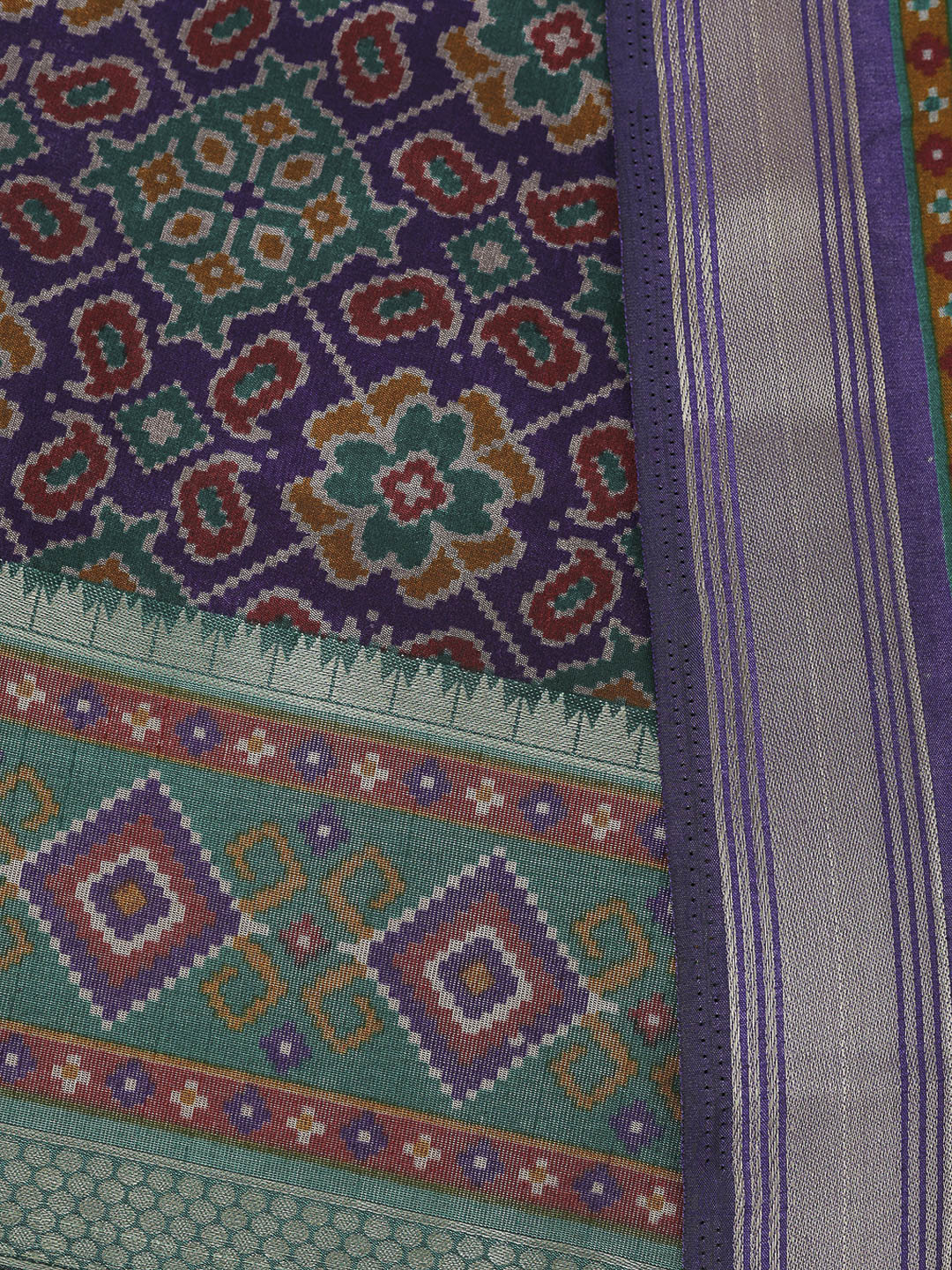 Blue Chanderi Printed Unstitched Dress Material