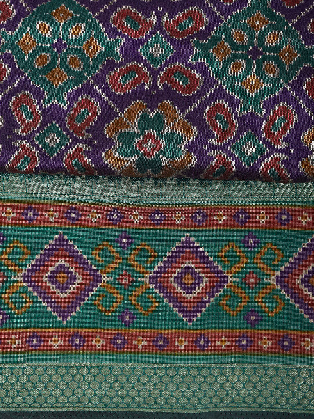 Blue Chanderi Printed Unstitched Dress Material