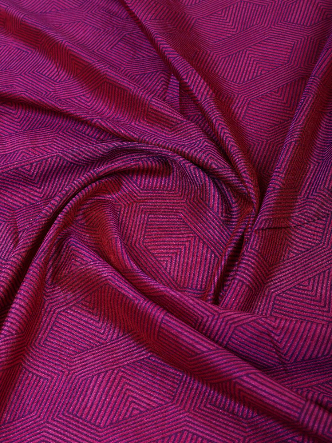 Purple Chanderi Printed Unstitched Dress Material