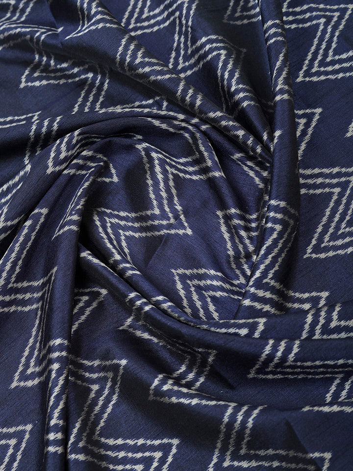 Green Chanderi Printed Unstitched Dress Material