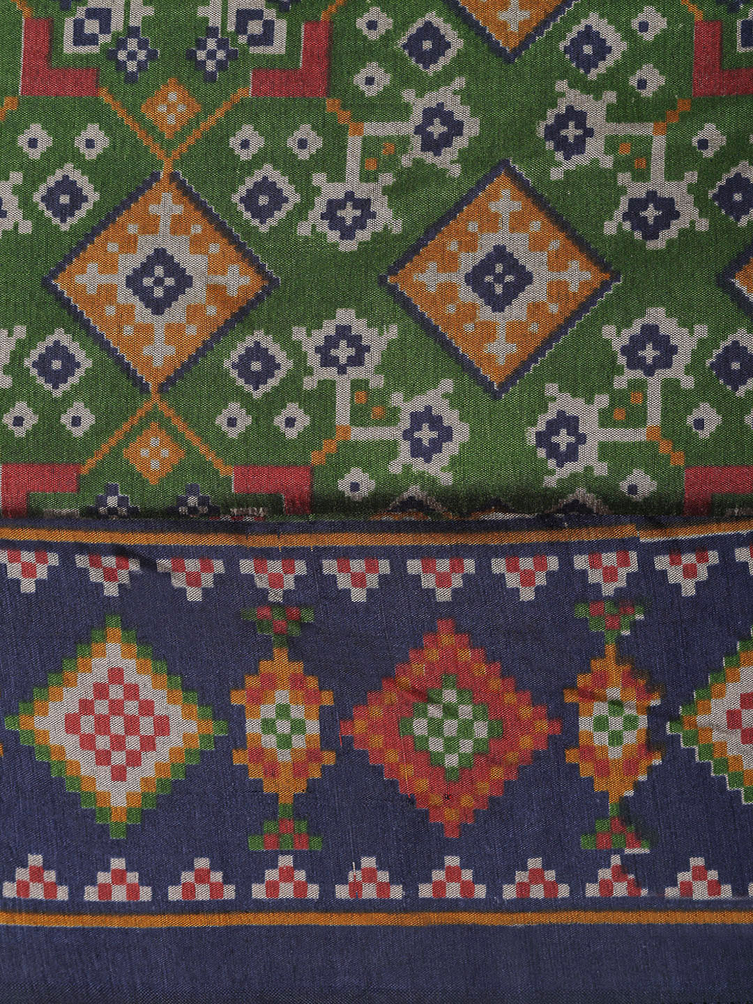 Green Chanderi Printed Unstitched Dress Material