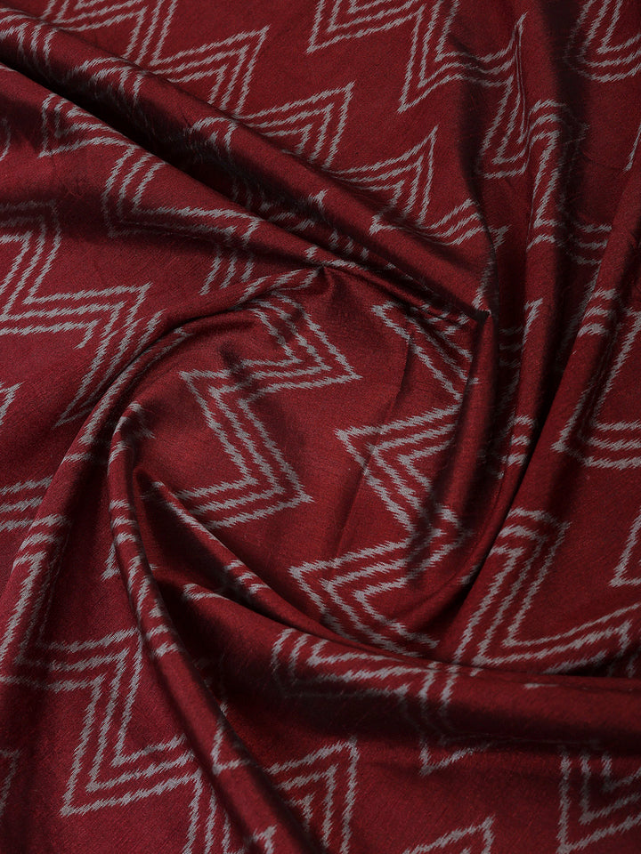Navy Blue Chanderi Printed Unstitched Dress Material