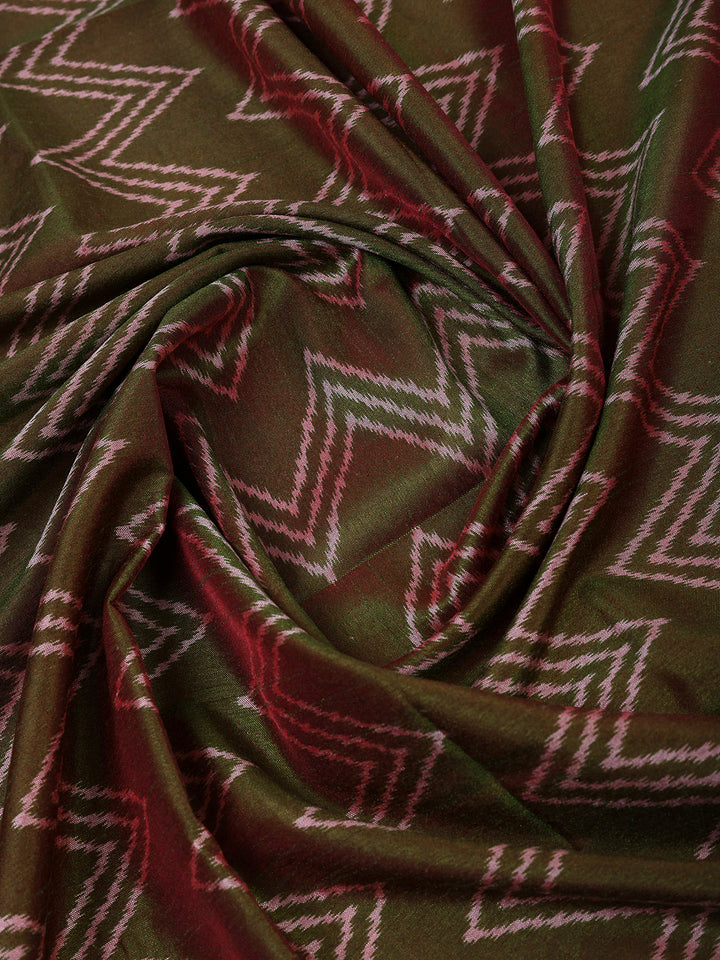 Pink Chanderi Printed Unstitched Dress Material