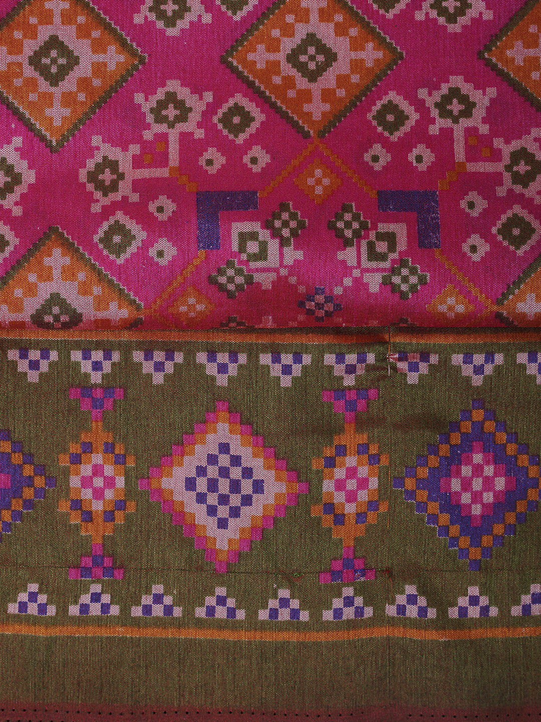 Pink Chanderi Printed Unstitched Dress Material