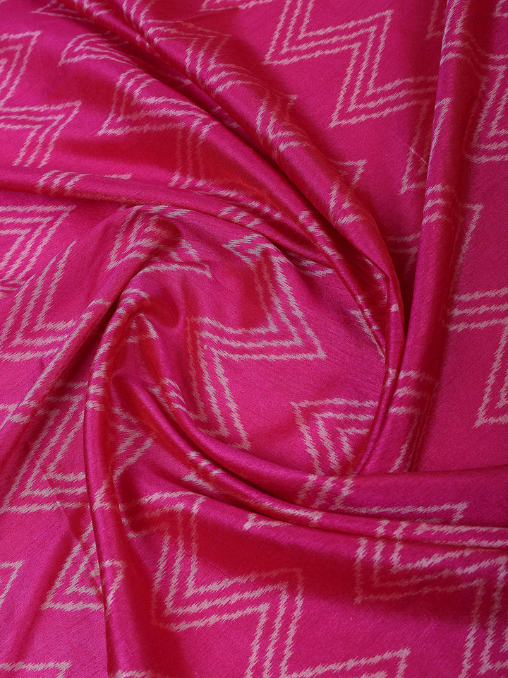 Purple Chanderi Printed Unstitched Dress Material
