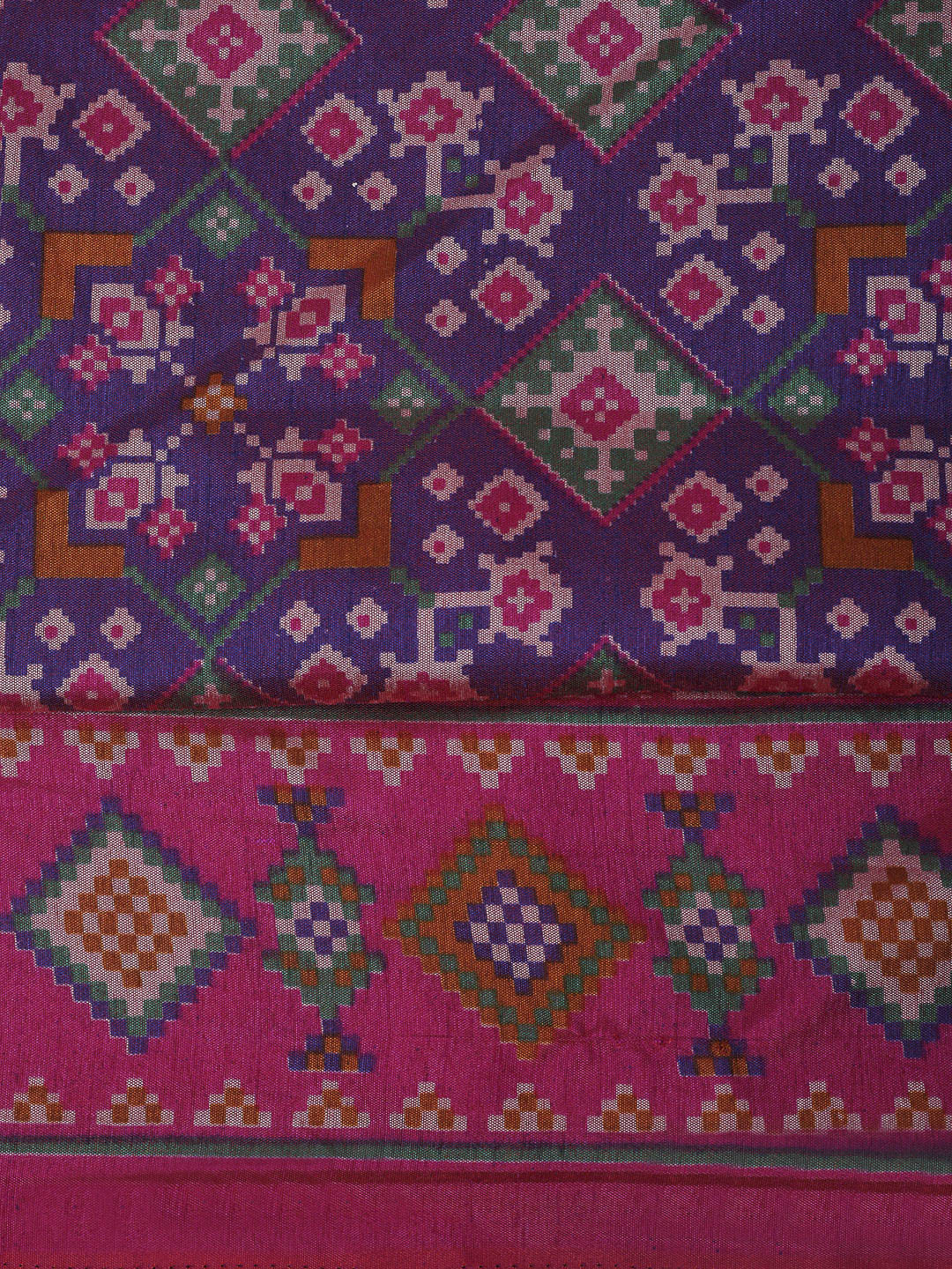 Purple Chanderi Printed Unstitched Dress Material