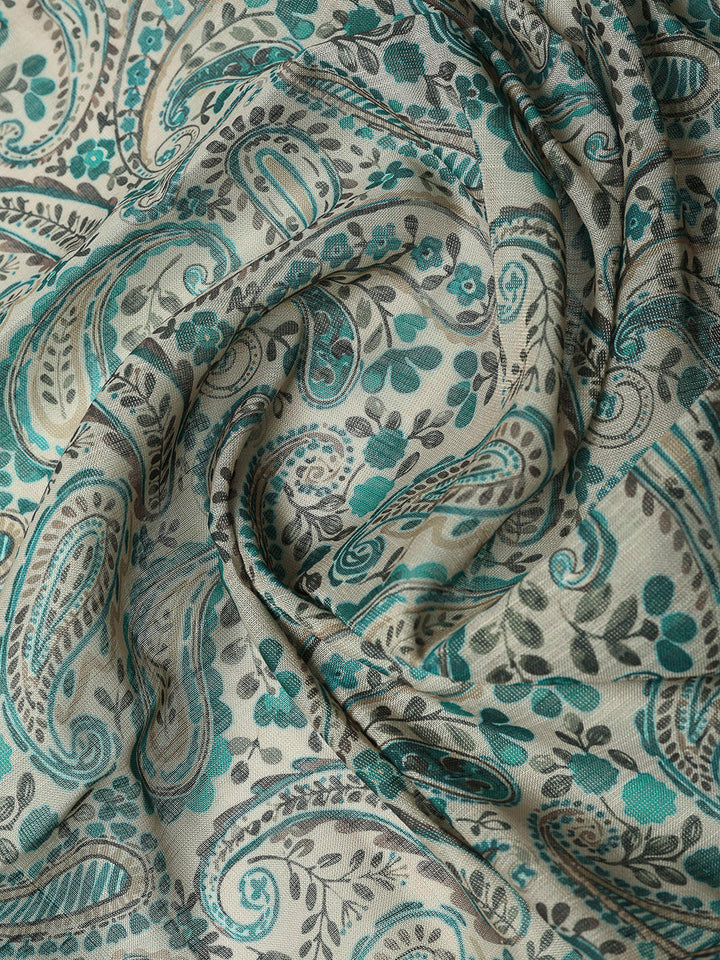 Green Tissue Printed Unstitched Dress Material