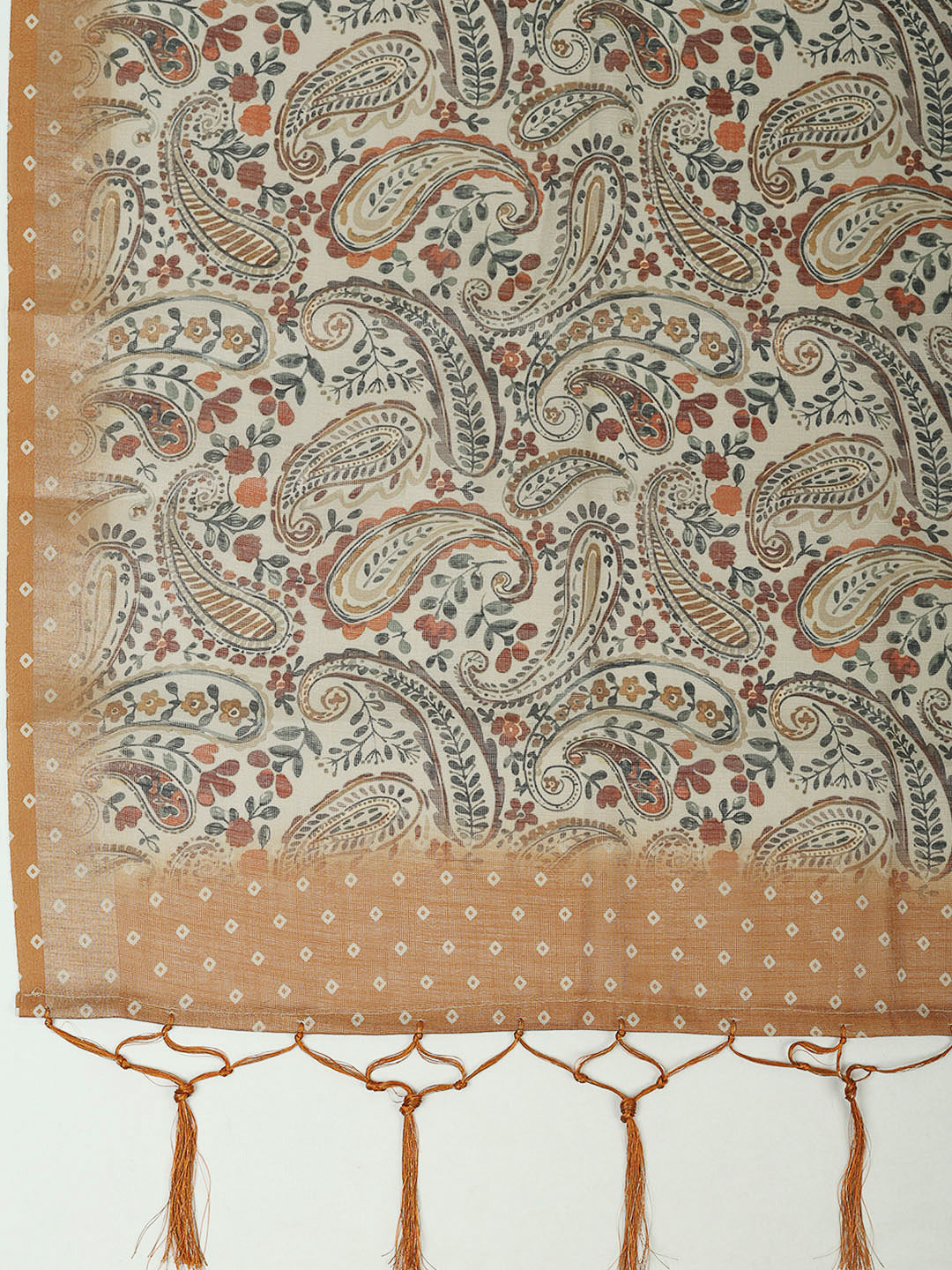 Mustard Tissue Printed Unstitched Dress Material