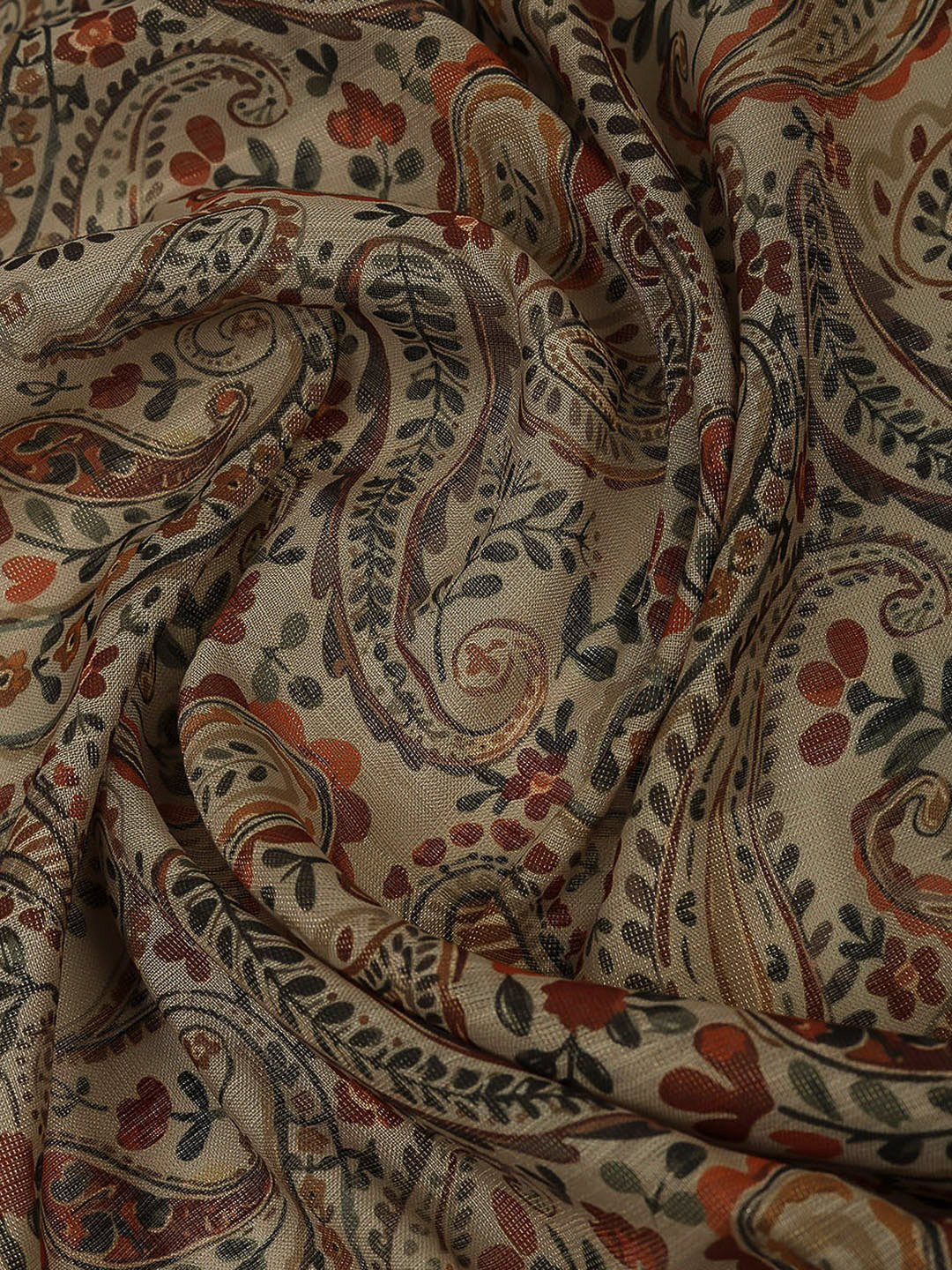 Rust Tissue Printed Unstitched Dress Material
