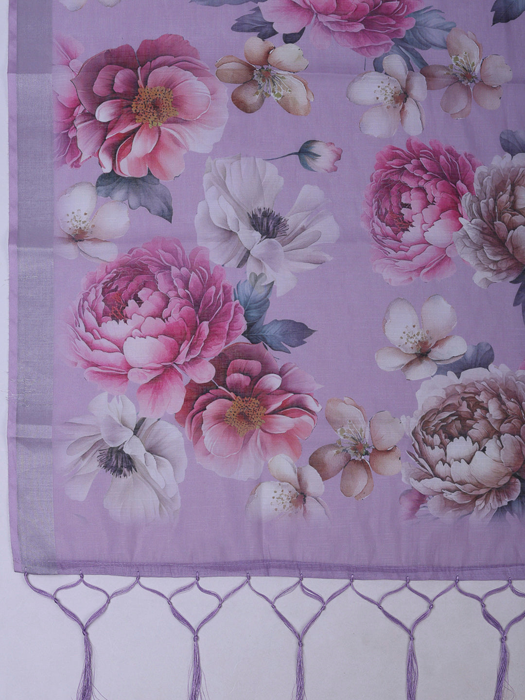 Mauve Cotton Blend Embroidered Unstitched Dress Material