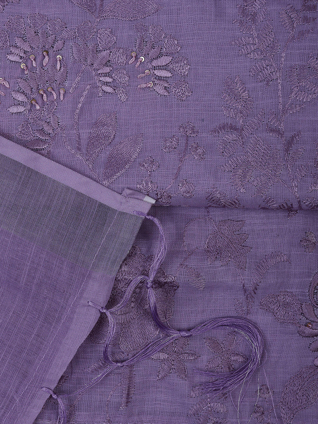 Mauve Cotton Blend Embroidered Unstitched Dress Material