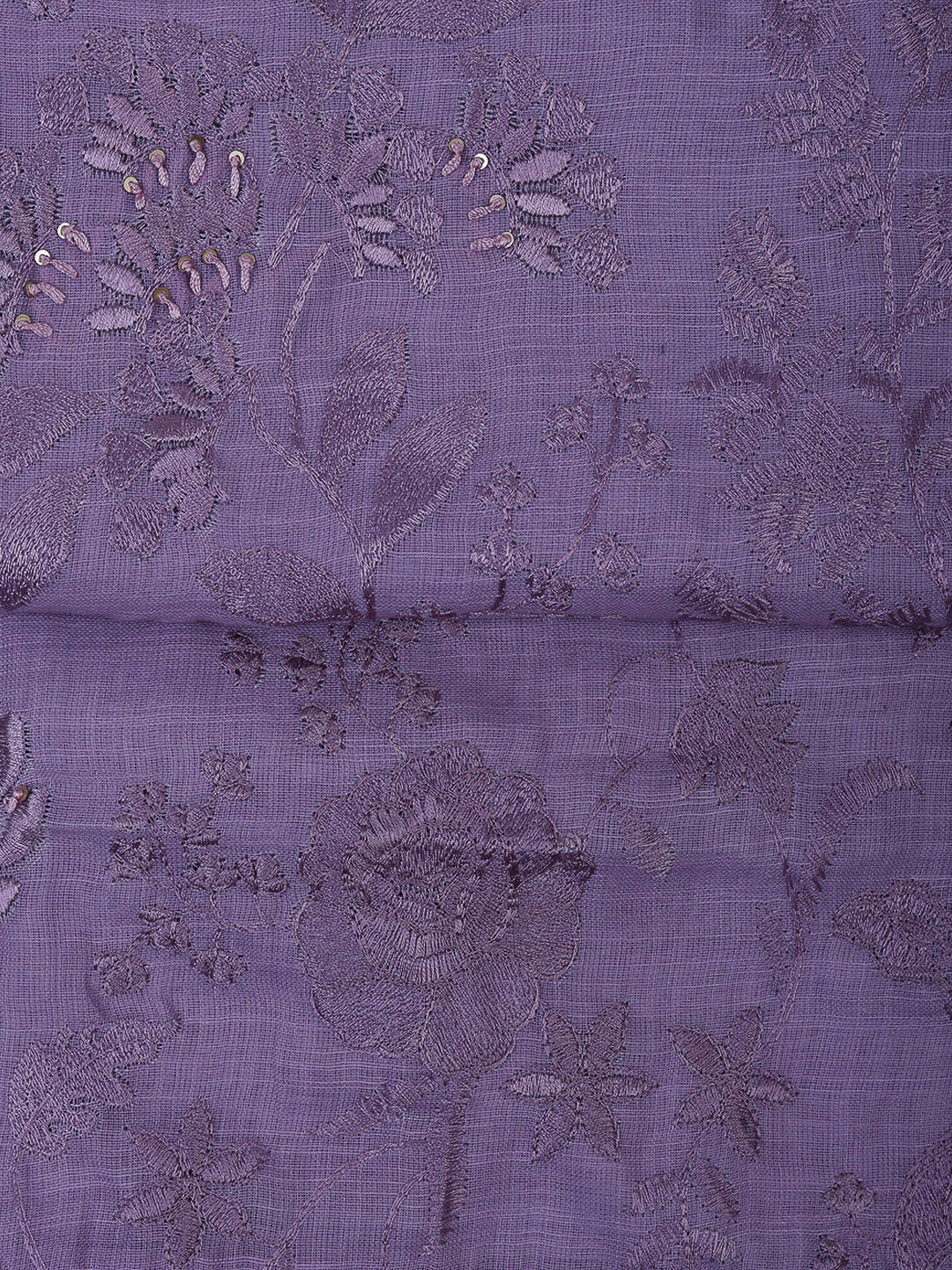 Mauve Cotton Blend Embroidered Unstitched Dress Material