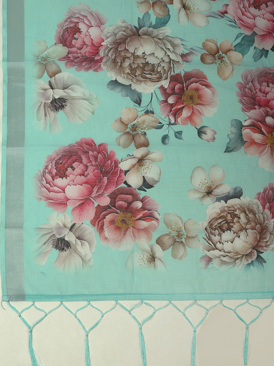 Sea Green Cotton Blend Embroidered Unstitched Dress Material