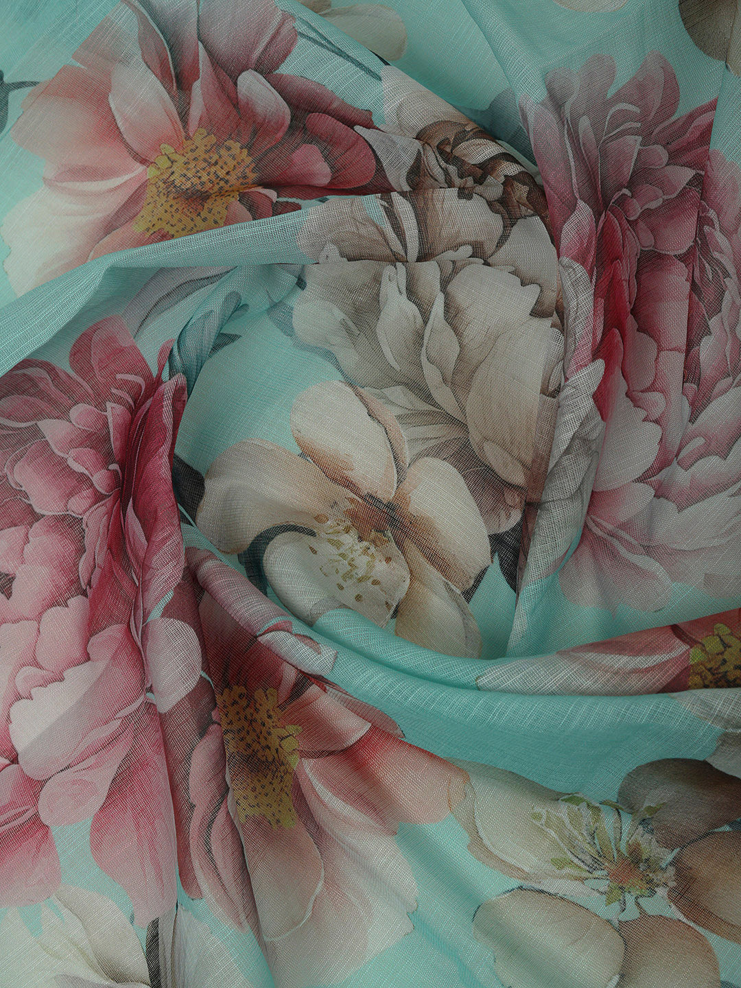 Sea Green Cotton Blend Embroidered Unstitched Dress Material