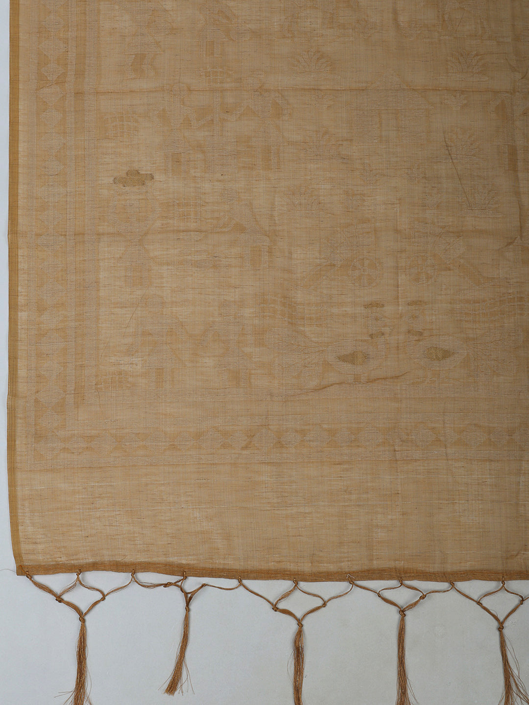 Mustard Cotton Blend Embroidered Unstitched Dress Material