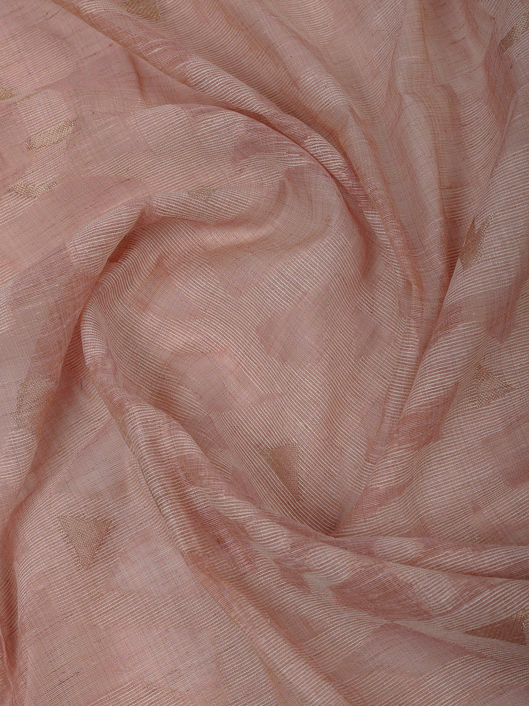 Peach Cotton Blend Embroidered Unstitched Dress Material