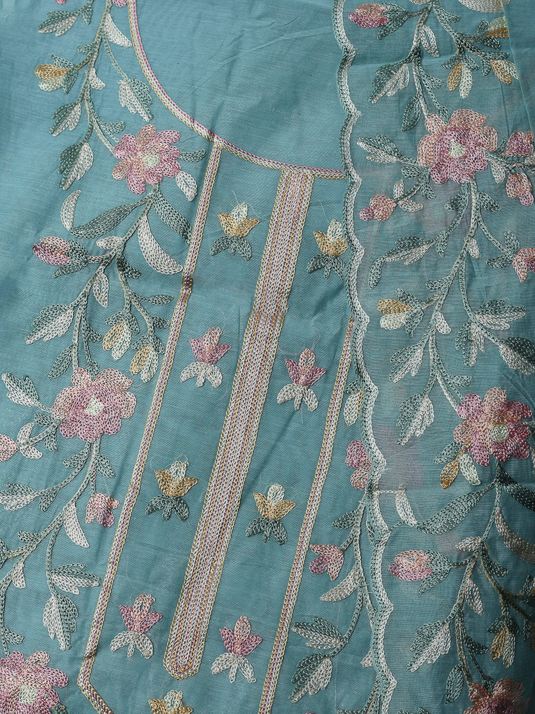 Firozee Lt Chanderi Embroidered Unstitched Dress Material