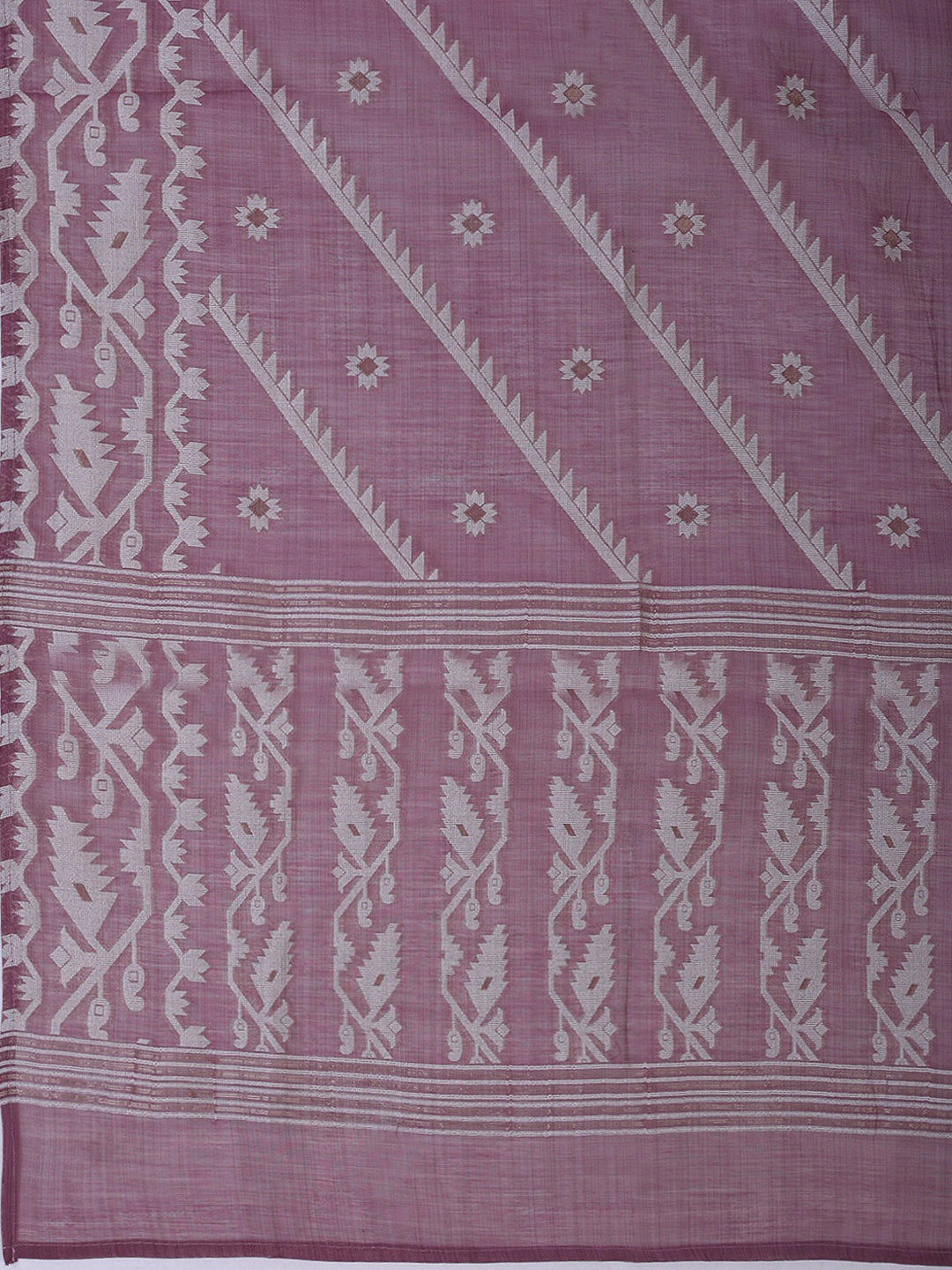 Mauve Cotton Blend Embroidered Unstitched Dress Material