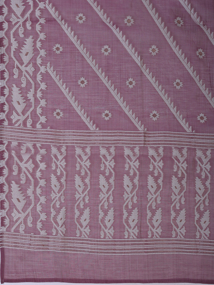 Mauve Cotton Blend Embroidered Unstitched Dress Material