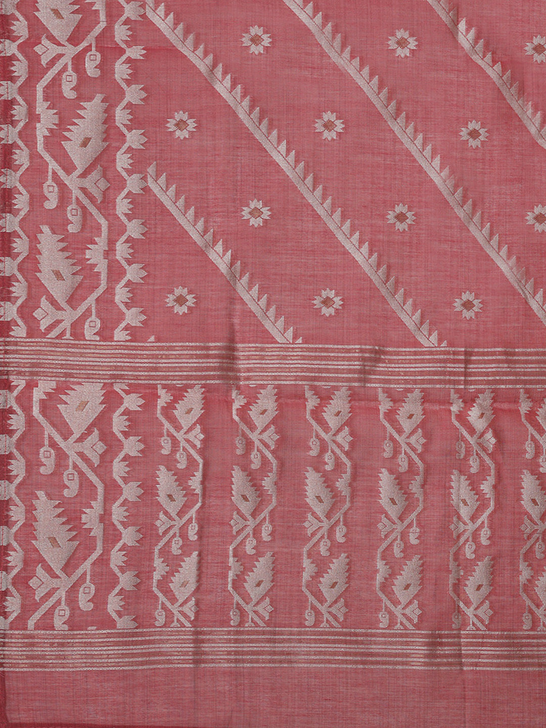 Pink Cotton Blend Embroidered Unstitched Dress Material