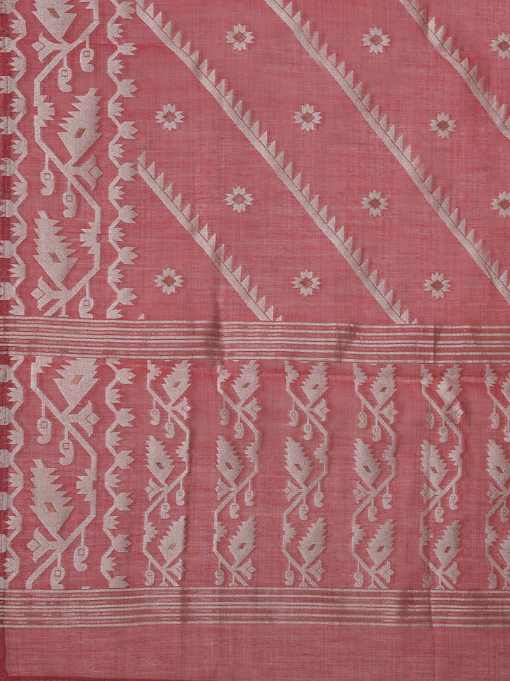 Pink Cotton Blend Embroidered Unstitched Dress Material