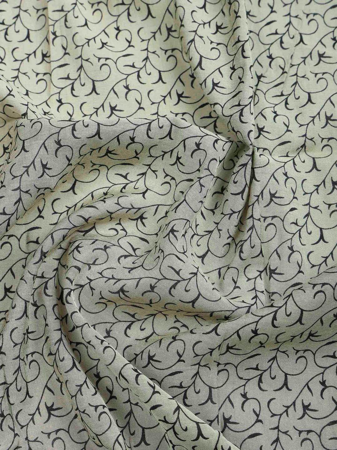 Green Cotton Blend Printed Unstitched Dress Material
