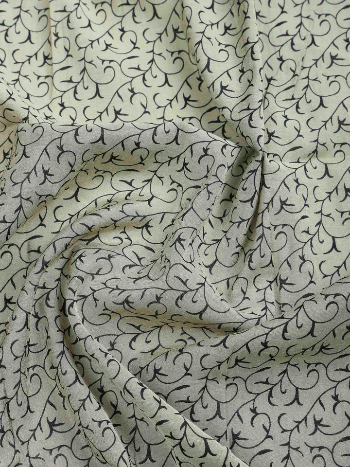 Green Cotton Blend Printed Unstitched Dress Material