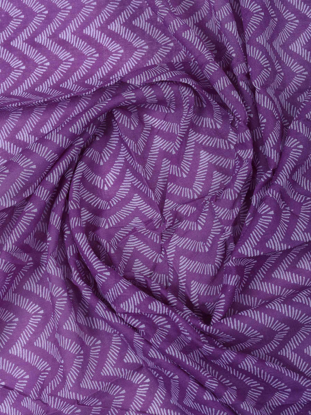 Lavender Cotton Blend Printed Unstitched Dress Material