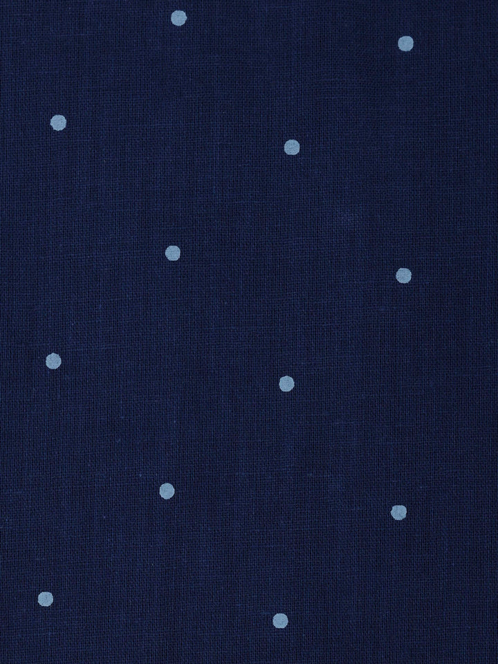 Blue Cotton Blend Printed Unstitched Dress Material