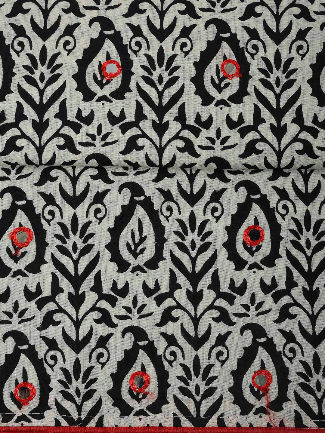 Black Cotton Blend Printed Unstitched Dress Material