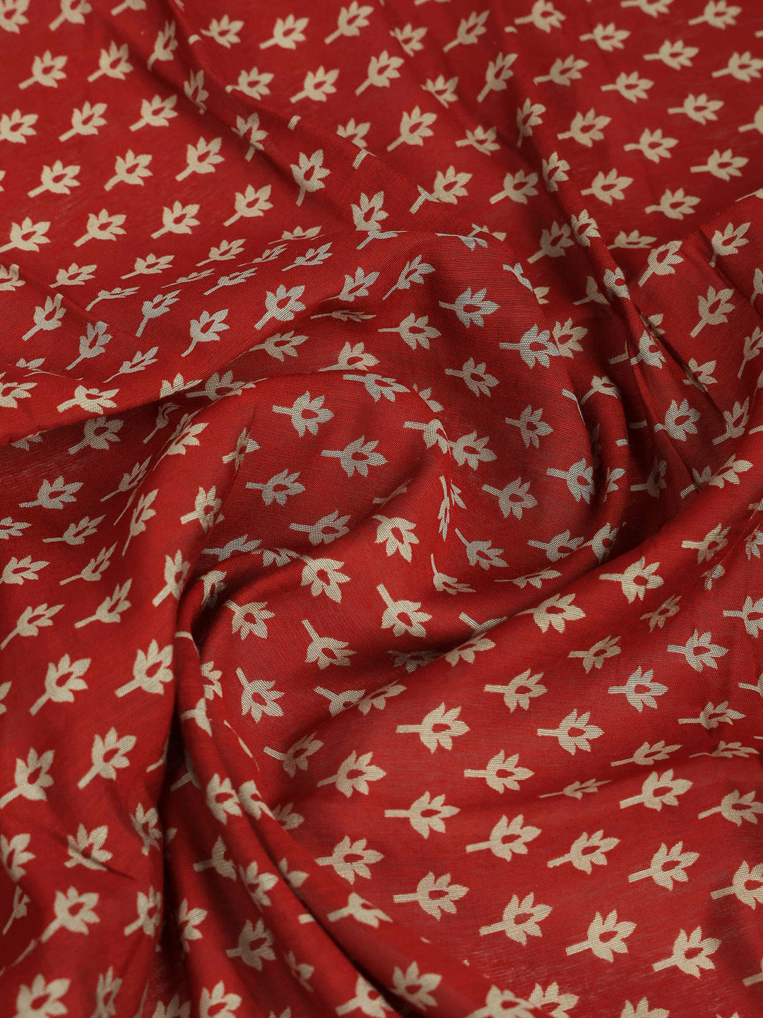 Maroon Cotton Blend Printed Saree