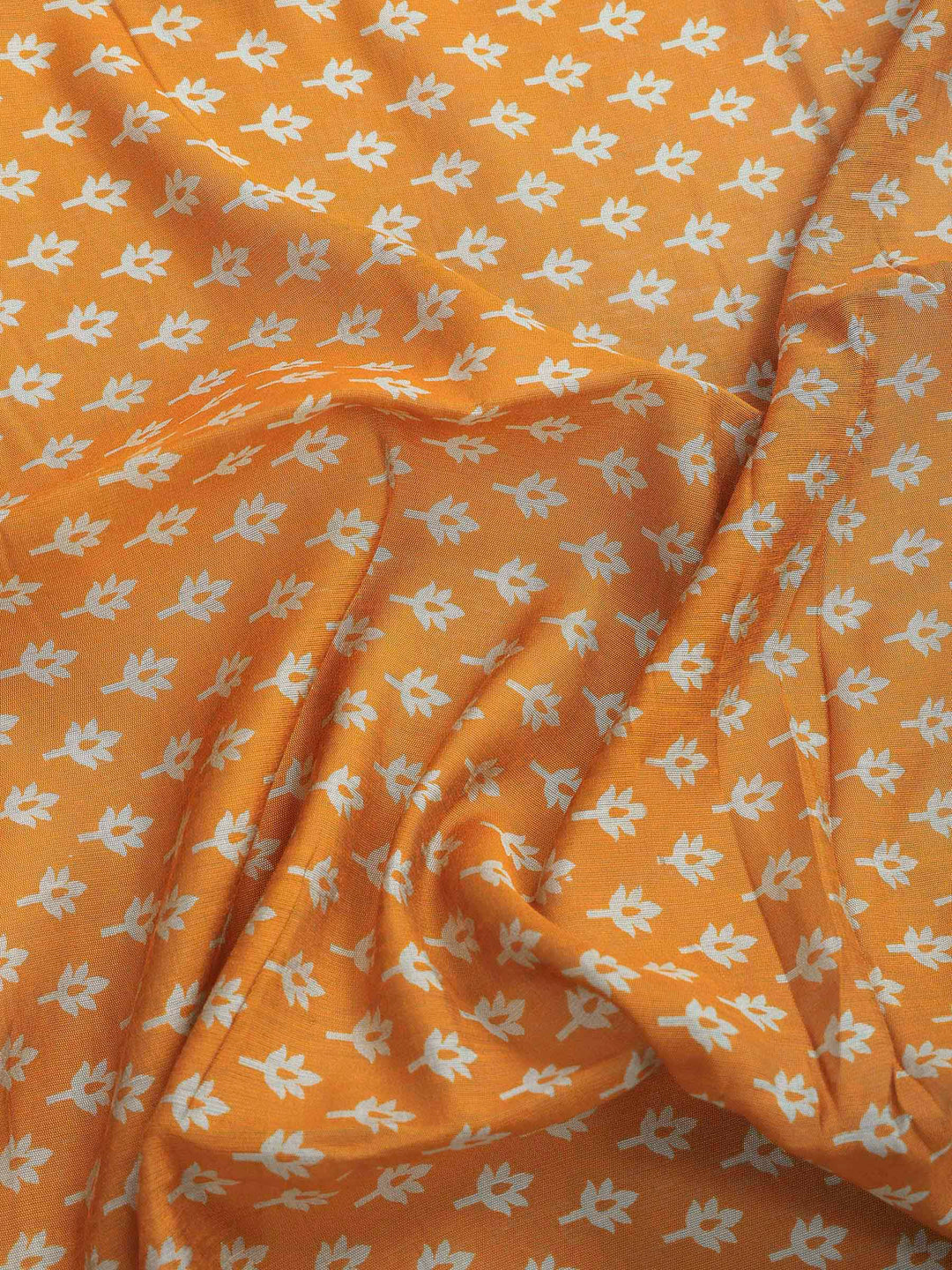 Mustard Cotton Blend Printed Saree