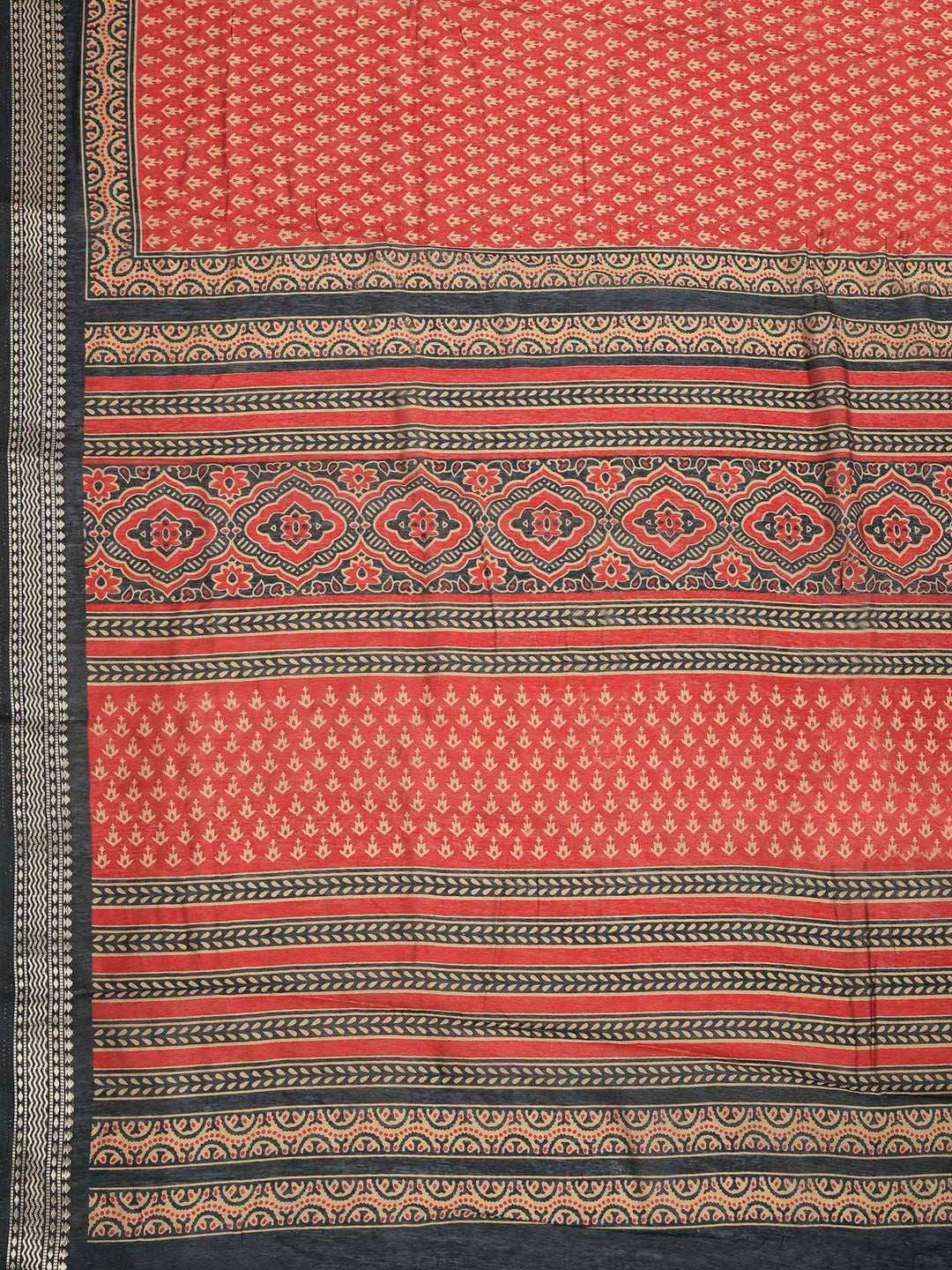Maroon Cotton Blend Printed Saree