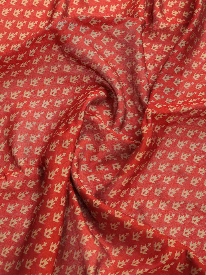 Maroon Cotton Blend Printed Saree