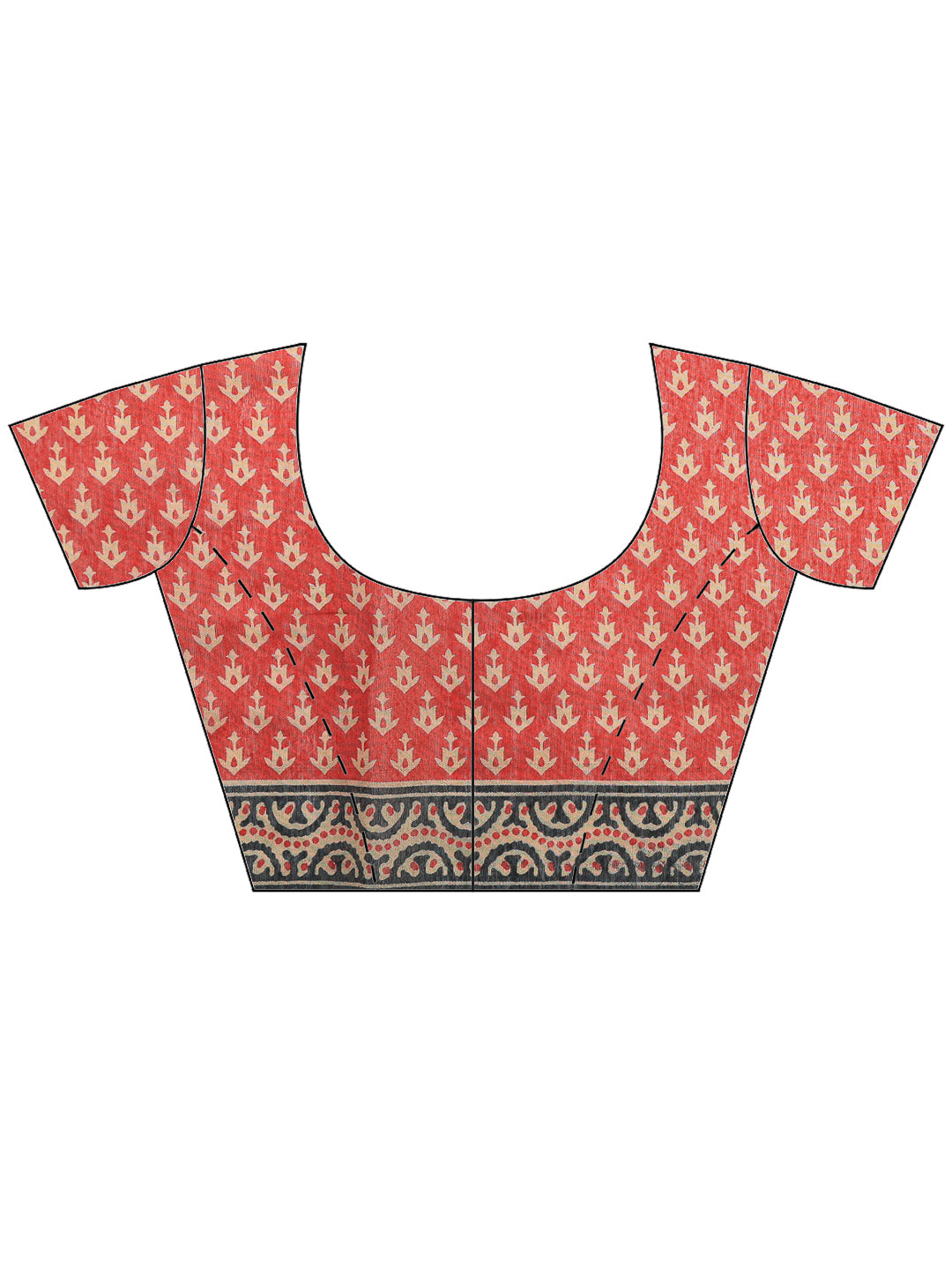 Maroon Cotton Blend Printed Saree