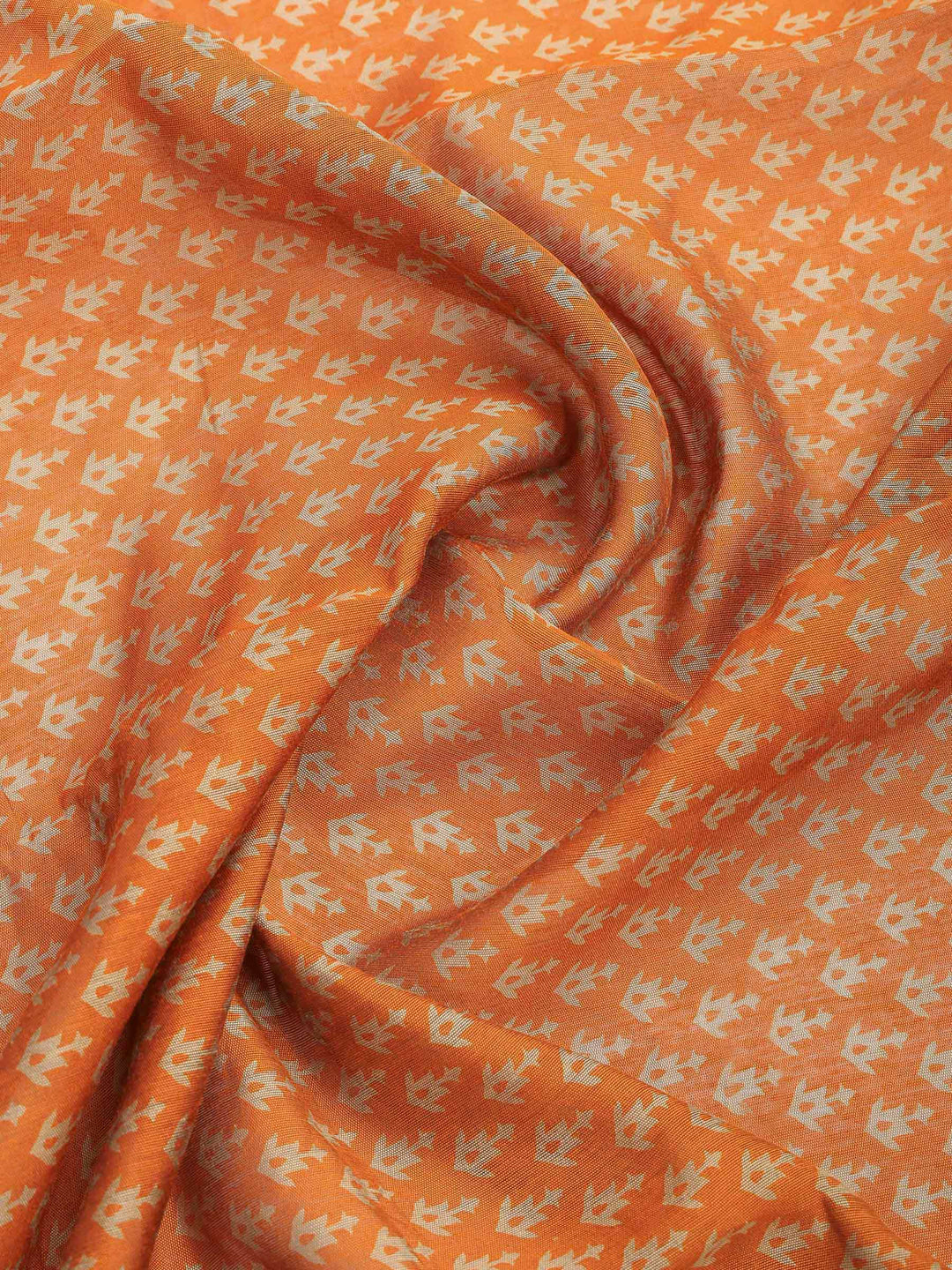 Mustard Cotton Blend Printed Saree