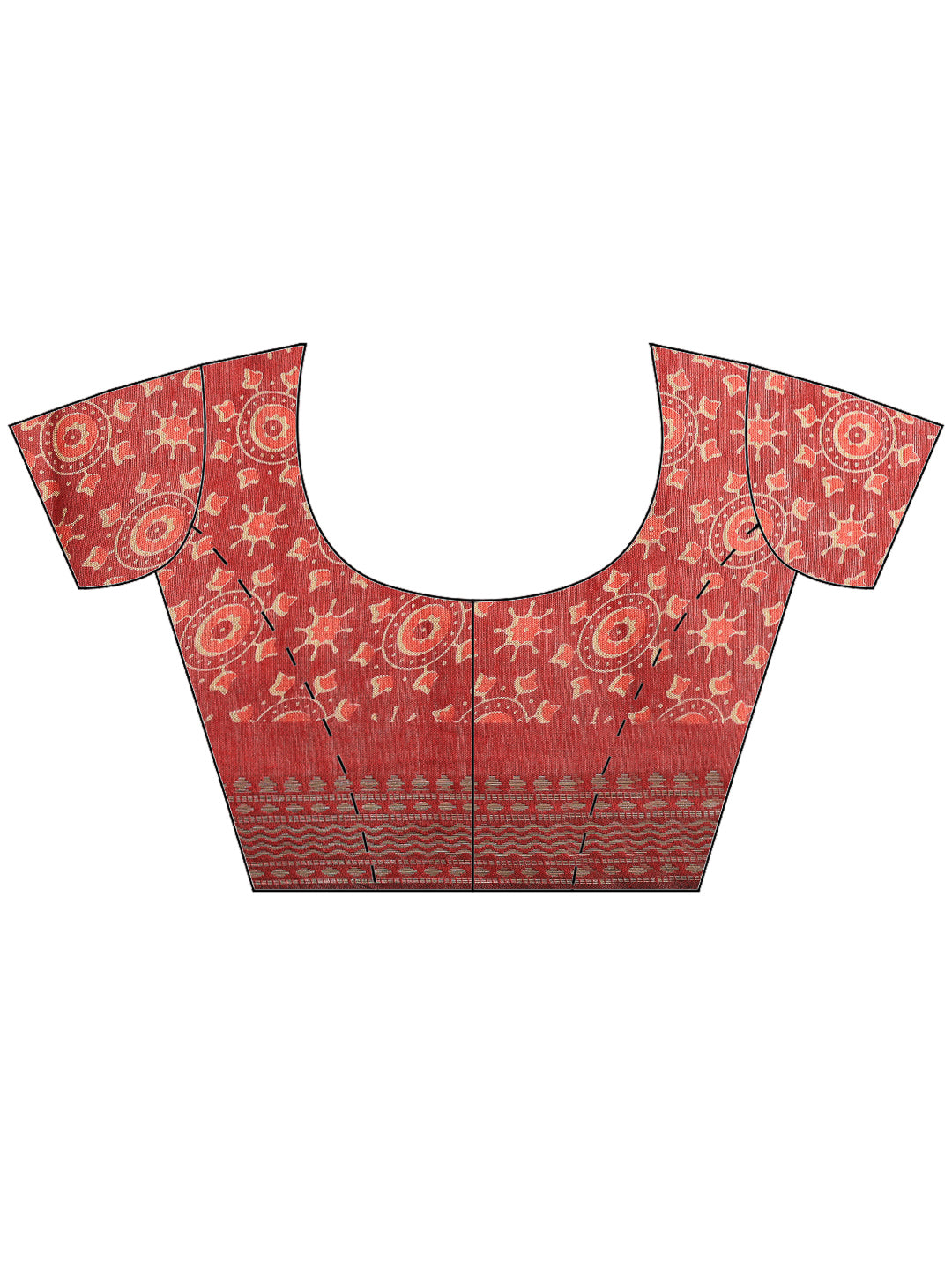 Maroon Cotton Blend Printed Saree