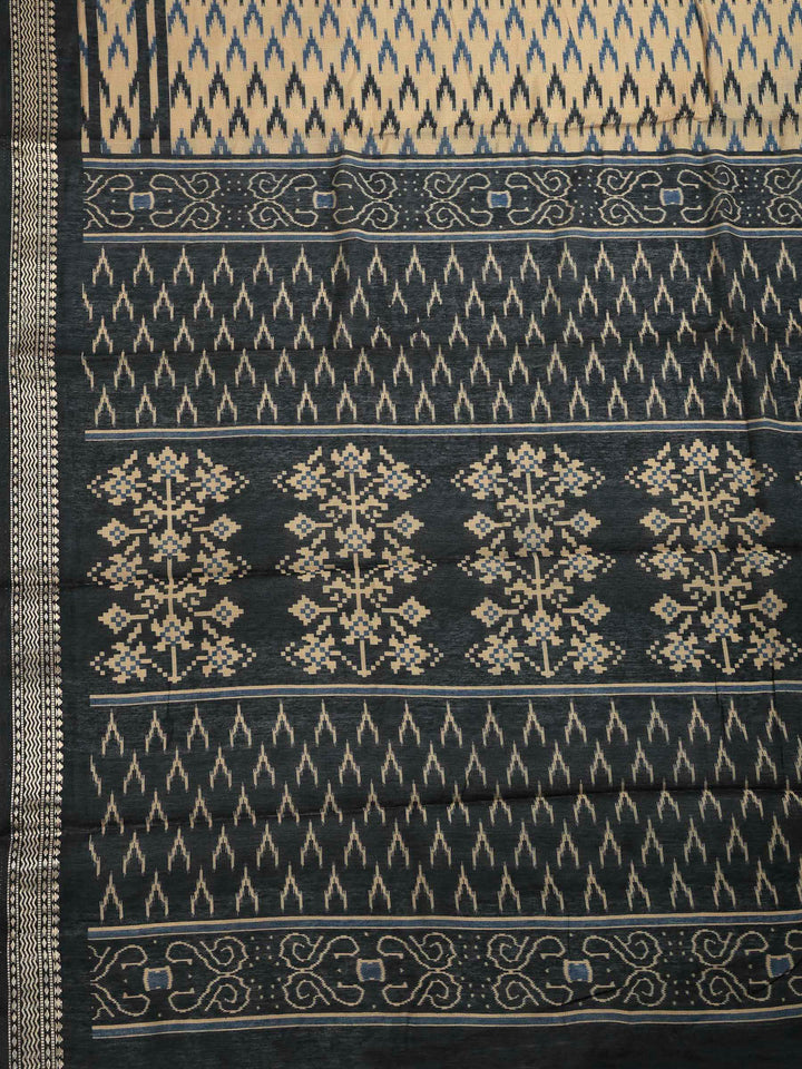 Blue Cotton Blend Printed Saree